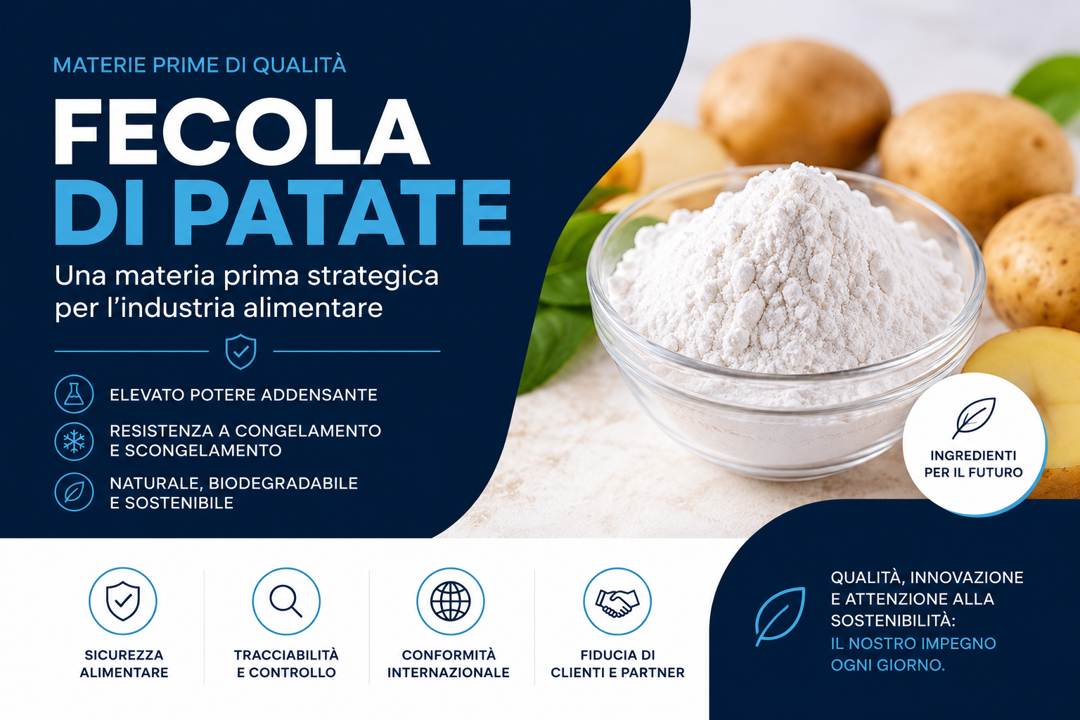 Fecola di patate: proprietà, applicazioni e sostenibilità nell’industria alimentare