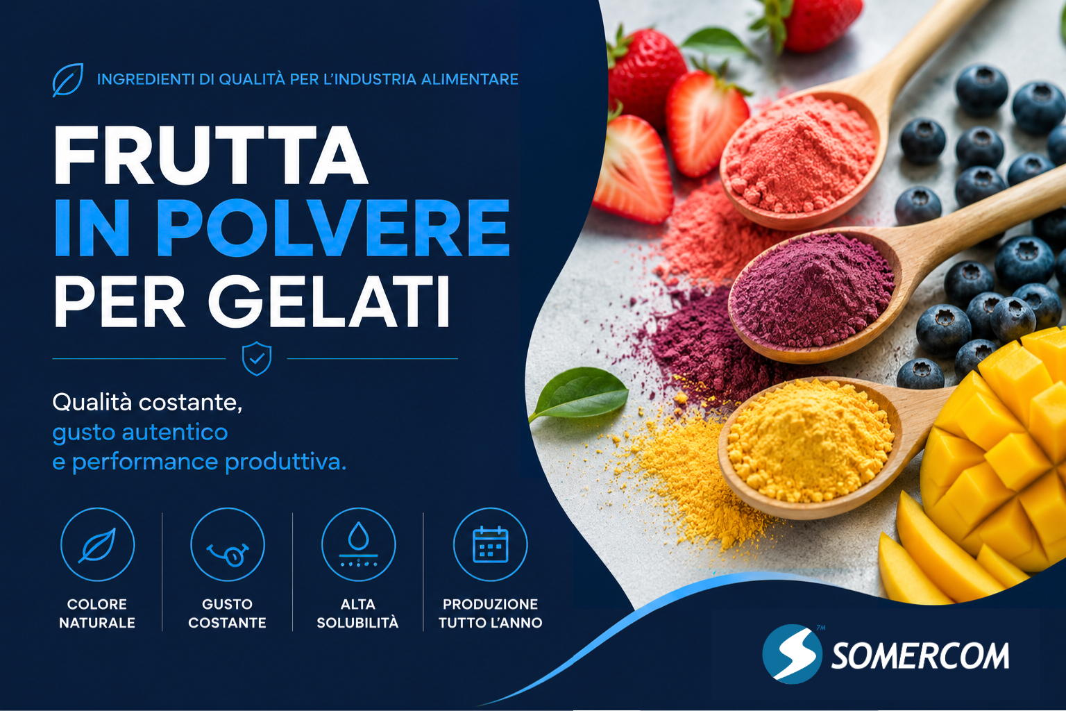Frutta in polvere per gelati: l’aspetto tecnico-qualitativo che fa la differenza